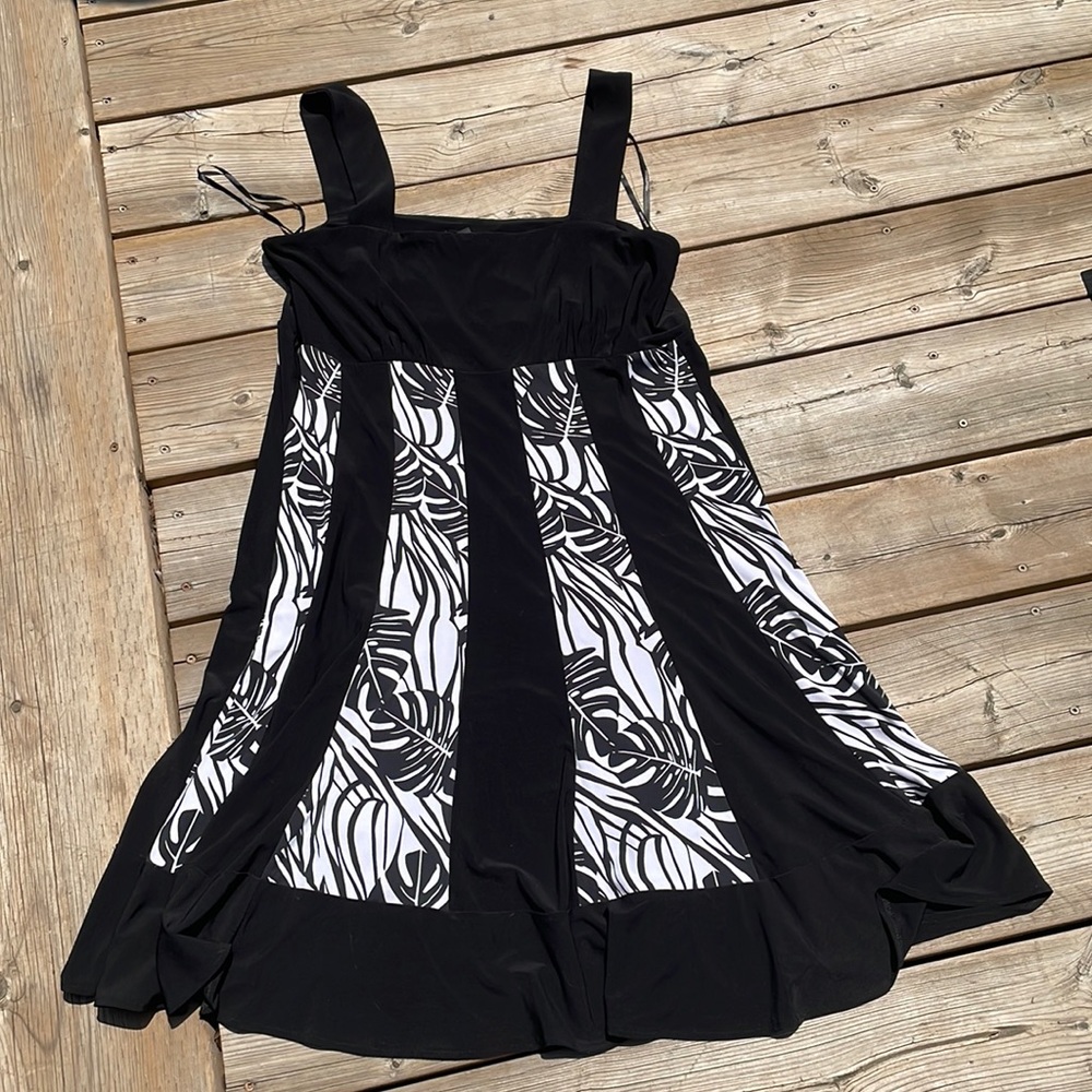 Black and White Midi Dress